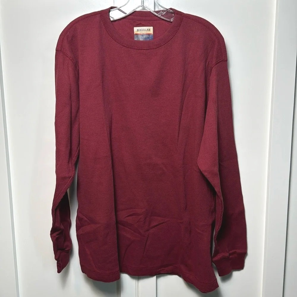 Magellan Sportswear Men's Burgundy‎ Long Sleeve Thermal Shirt Size L